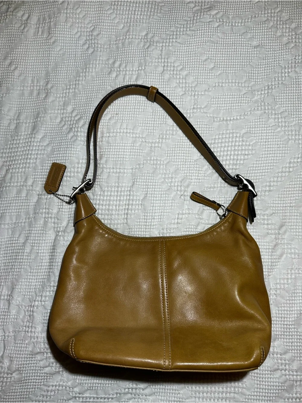 COACH Vintage Legacy British Tan Leather Convertible Shoulder Bag-9566